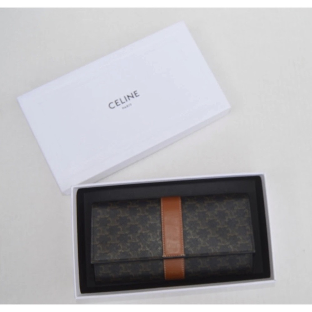 Celine Canvas Triomphe Continental Wallet